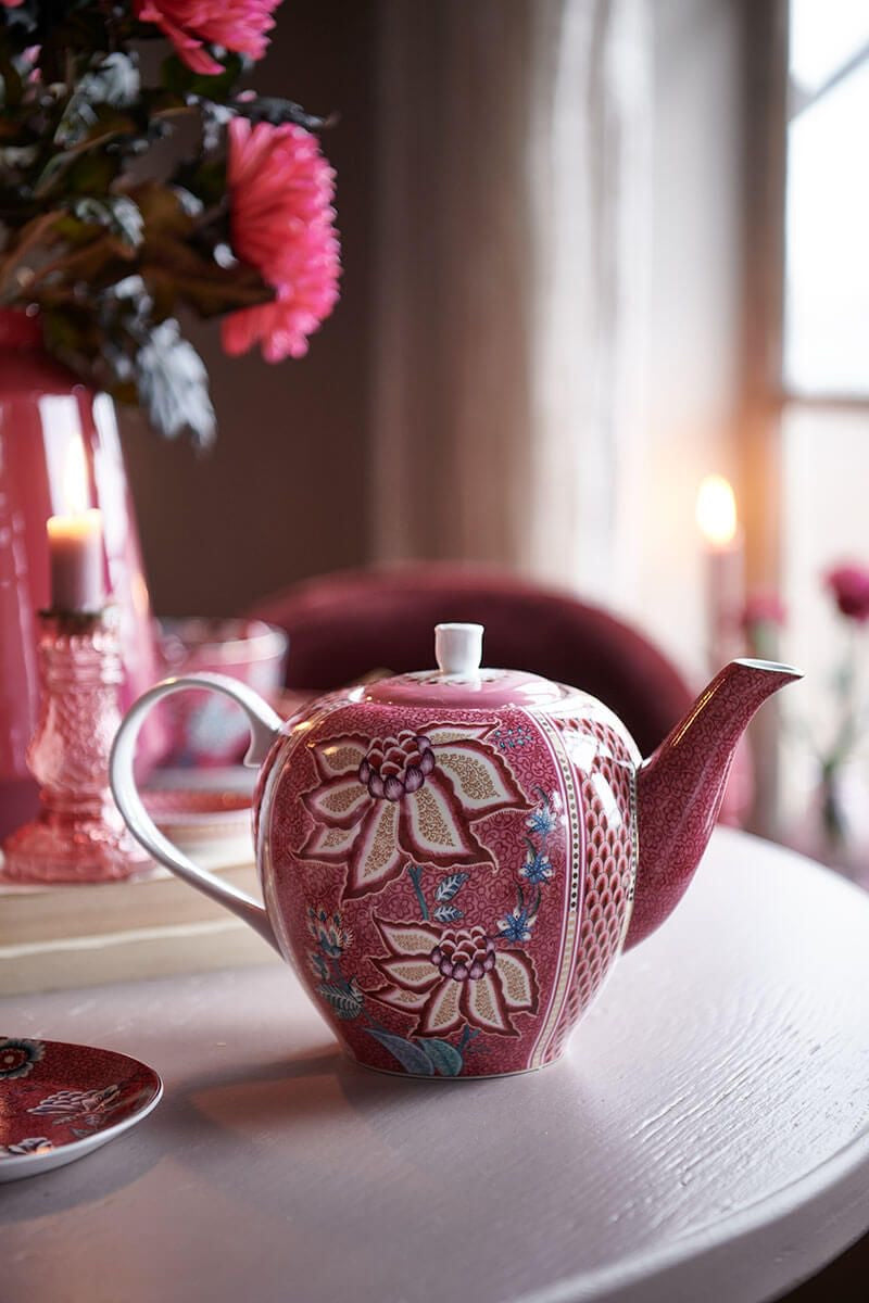 Pip studio festival dark pink 1.6Ltr teapot