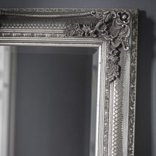 Load image into Gallery viewer, Solid wood silver painted hand carved framed Mirror
