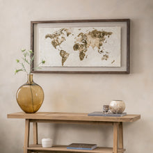 Load image into Gallery viewer, Gold Foil World Map Framed Art
