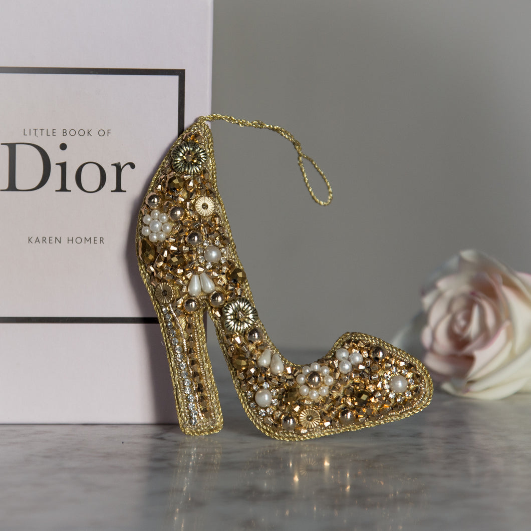 Hand Embellished Decorations - Gold Shoe