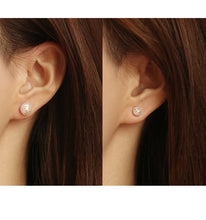 Load image into Gallery viewer, Freshwater Pearl stud earrings with gold foil embellishment
