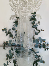Load image into Gallery viewer, Glass Christmas tree with crushed glass and glitter detail.
