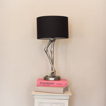 Load image into Gallery viewer, Antique Silver Flamingo Leg Lamp with Black Lamp Shade
