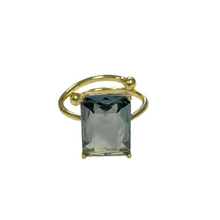 Load image into Gallery viewer, Faceted gem adjustable ring in slate
