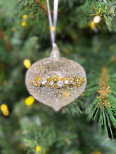 Load image into Gallery viewer, Glass sultan crushed glass embellished bauble.
