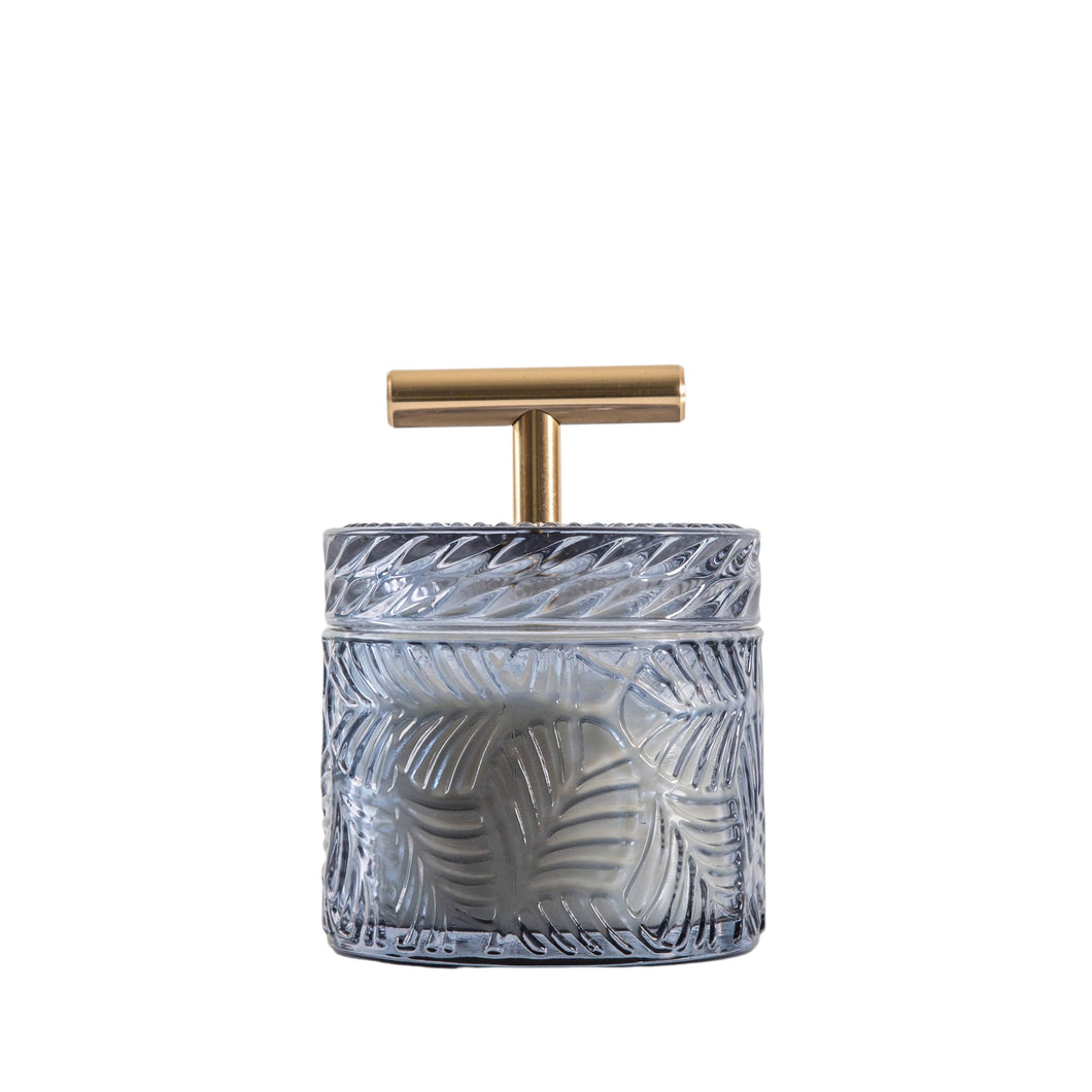 Sandalwood candle in blue