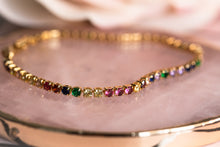 Load image into Gallery viewer, Multicoloured cubic zirconia gemstone tennis bracelet
