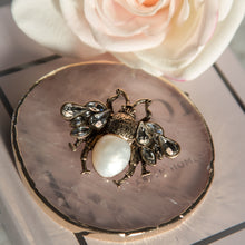 Load image into Gallery viewer, Crystal and Opal Gold Bee Brooch
