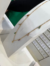 Load image into Gallery viewer, Rainbow charm drop gem necklace in gold
