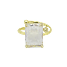 Load image into Gallery viewer, Faceted gem adjustable ring in clear crystal

