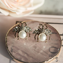 Load image into Gallery viewer, Embellished Large Bee Earrings
