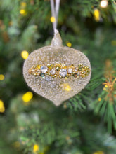 Load image into Gallery viewer, Glass sultan crushed glass embellished bauble.
